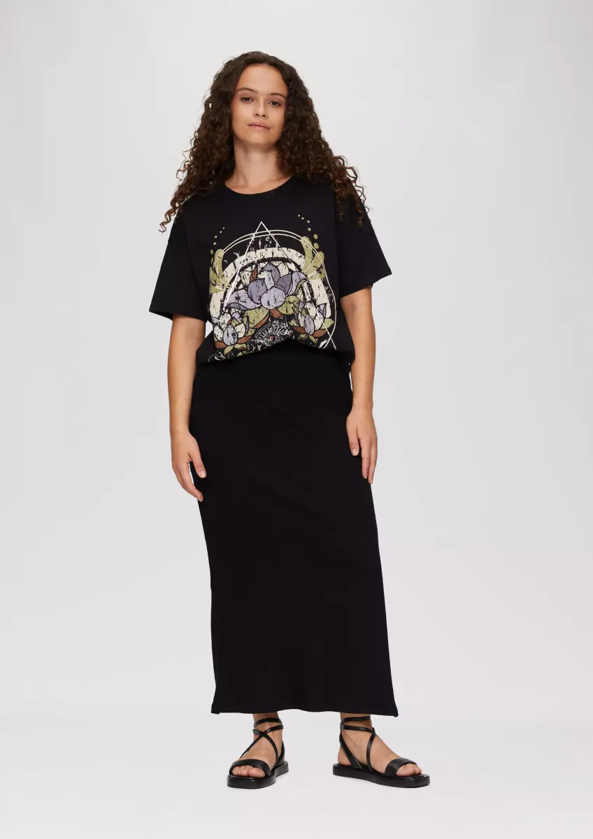 Elastischer Maxirock mit Rippstruktur