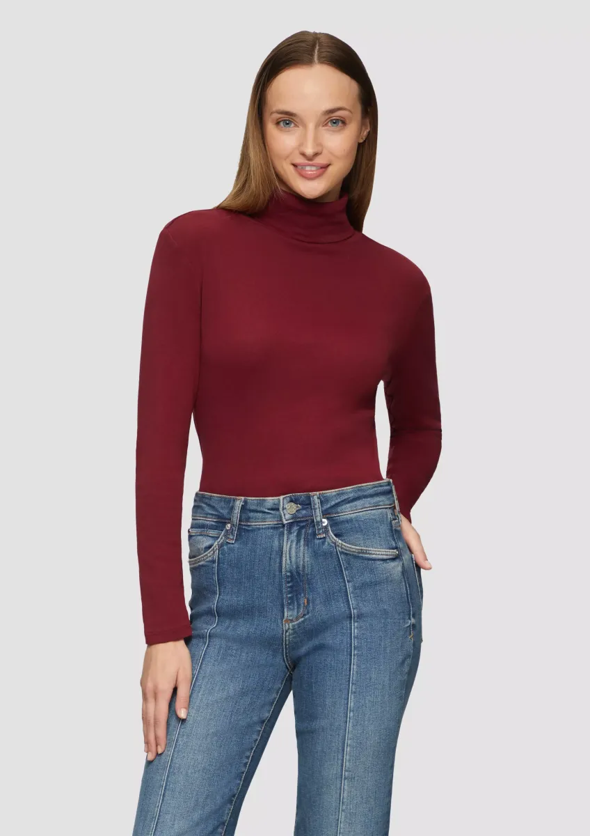Elastisches Langarmshirt mit Rollkragen