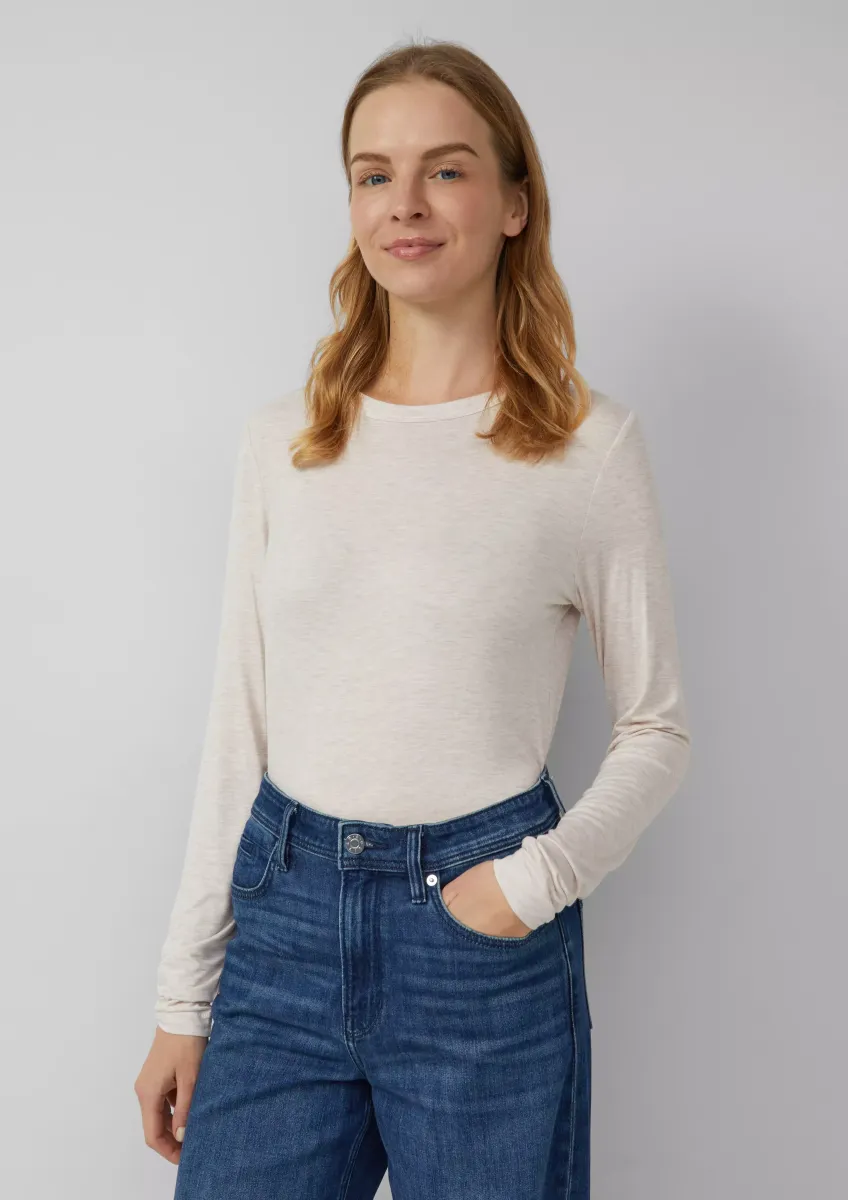 Feines Longsleeve aus Viskosestretch im Slim Fit