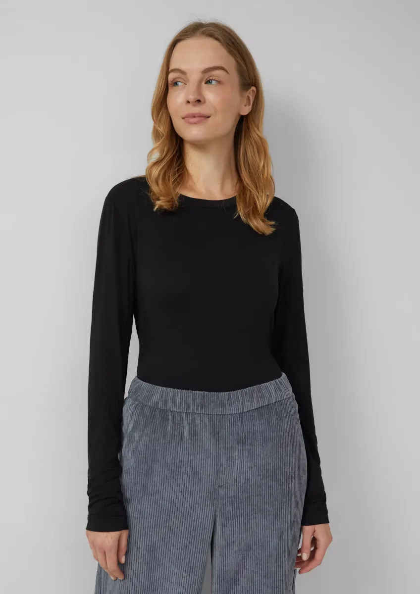 Feines Longsleeve aus Viskosestretch im Slim Fit