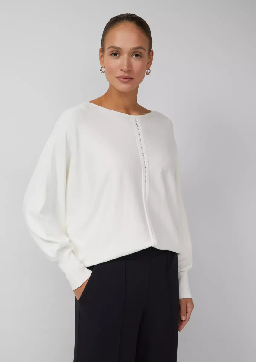 Feinstrick-Pullover im Relaxed Fit mit Ajour-Details