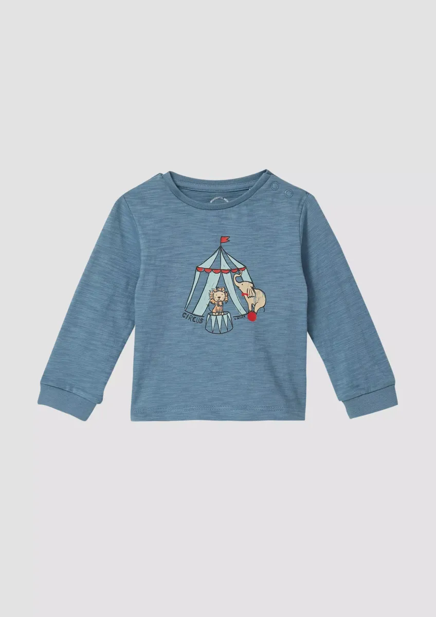 Flammgarn-Langarmshirt mit Frontprint