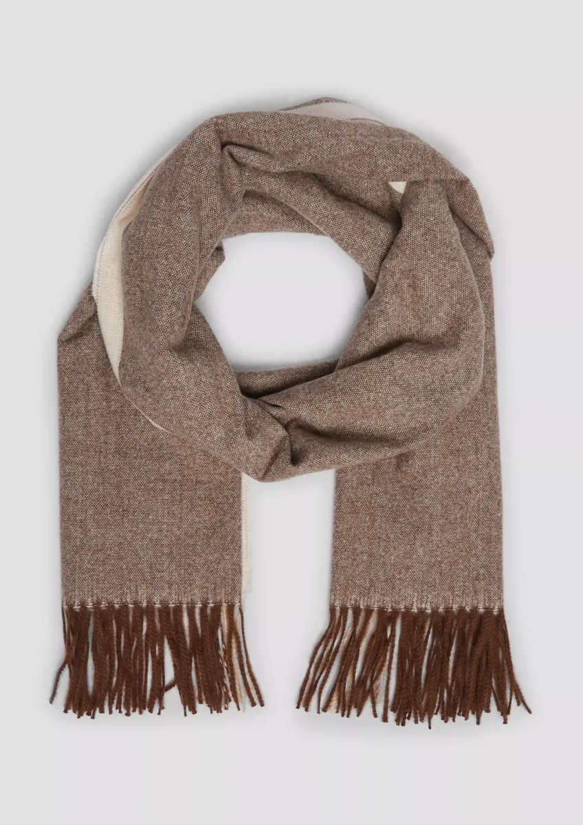 Fransen-Schal mit Colour-Blocking