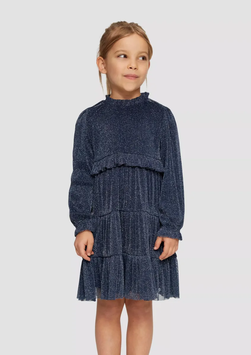 Gefüttertes Mesh-Kleid mit Glitzergarn