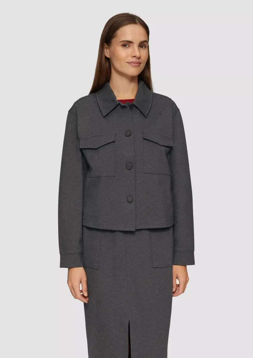 Geknöpfte Jacke aus Interlock-Jersey