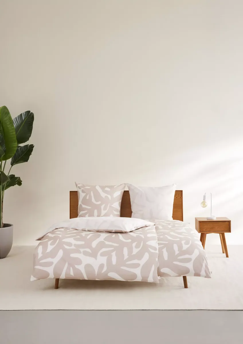 Gemusterte Satin-Bettwäsche im Set