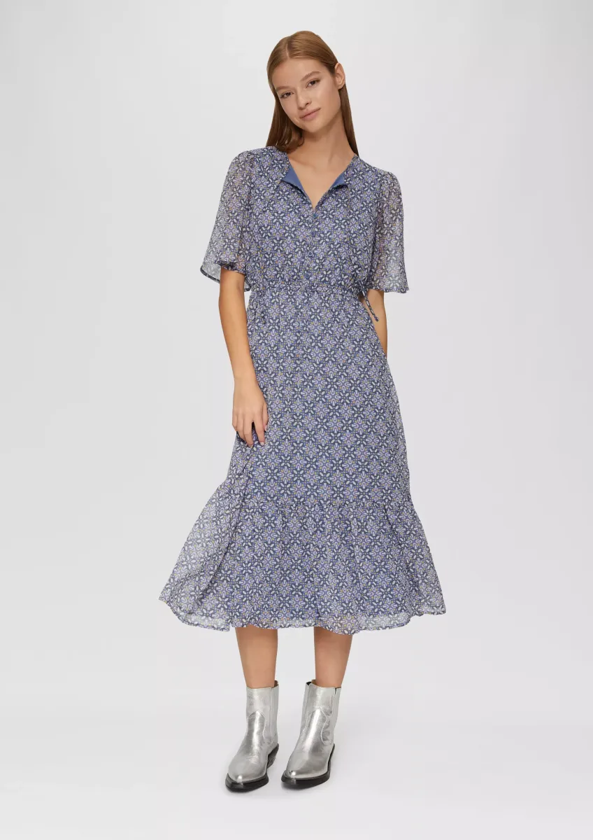 Gemustertes Midikleid aus Chiffon