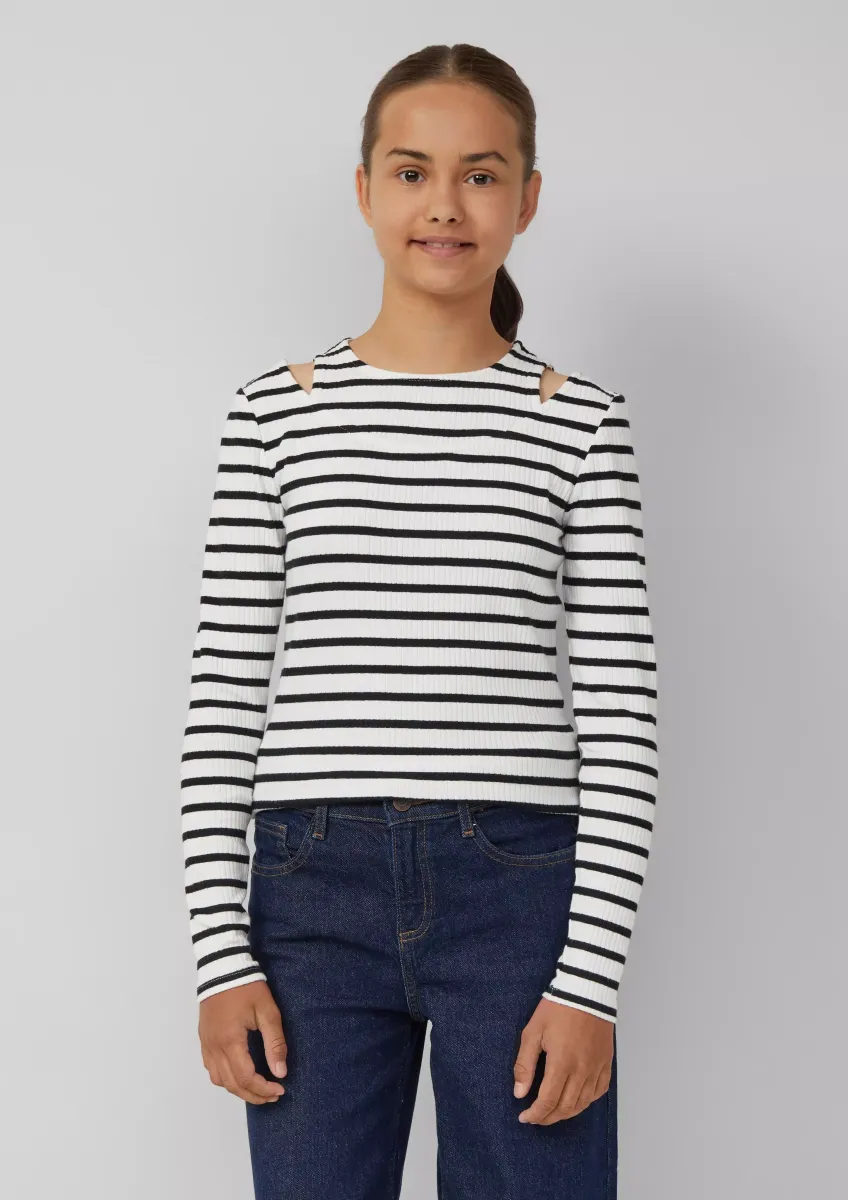 Geripptes Longsleeve im 2-in-1-Look