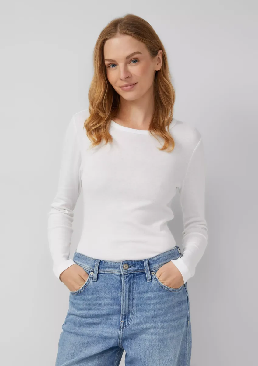 Geripptes Slim-Fit-Longsleeve im 2er-Pack