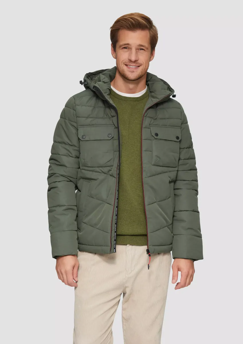 Gesteppte Jacke mit abnehmbarer Kapuze