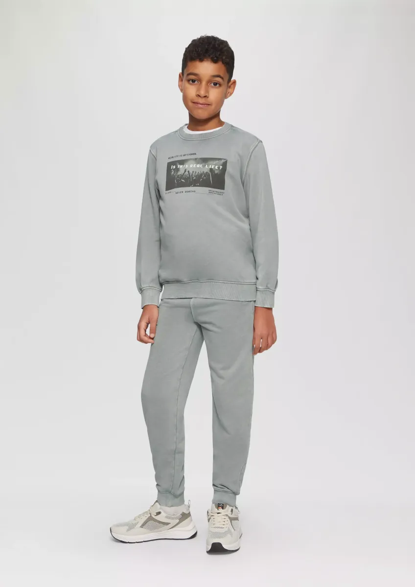 Gewaschene Jogginghose mit Print-Details