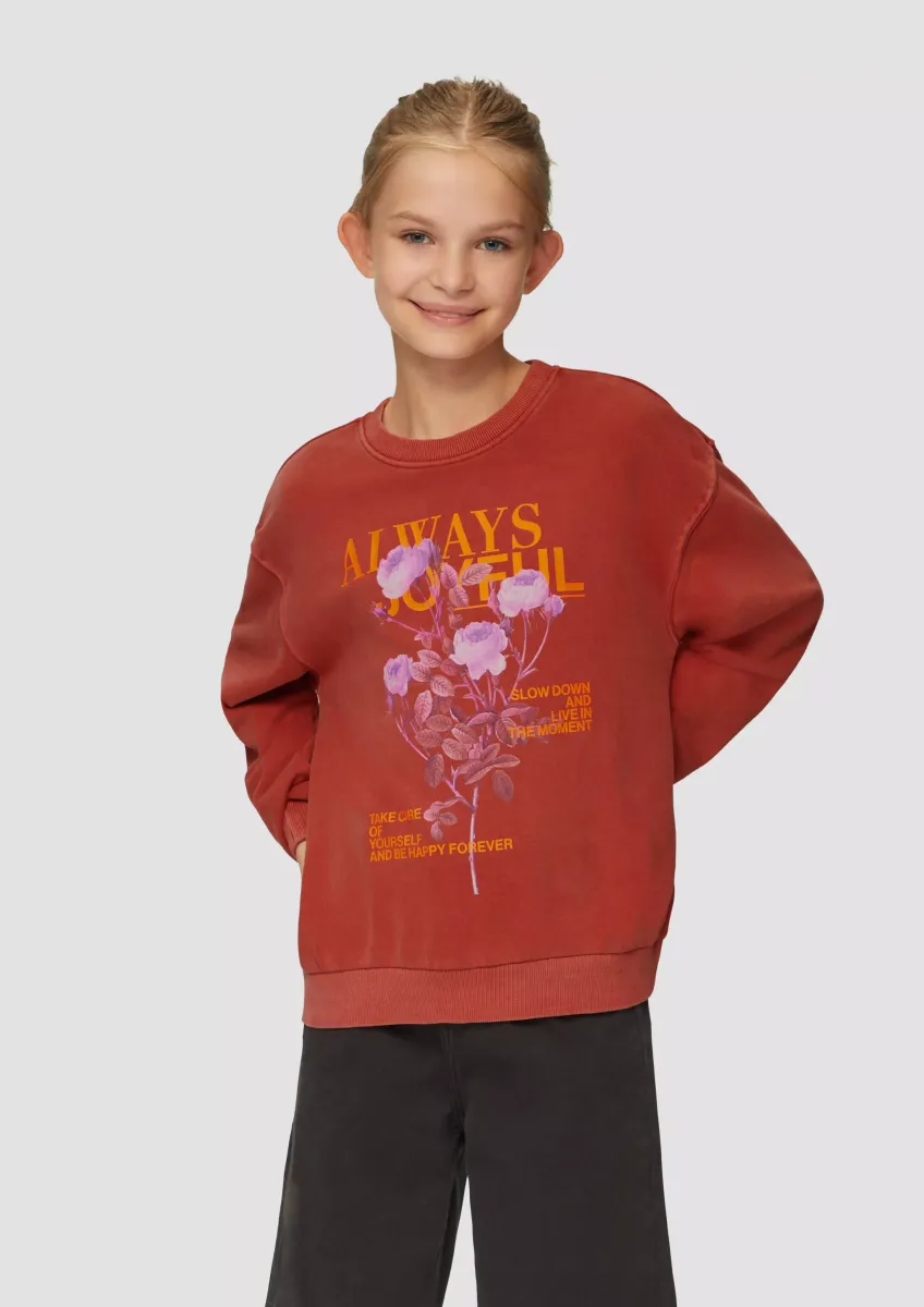 Gewaschenes Oversized-Sweatshirt mit Neon-Print