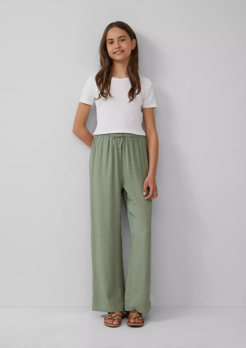 Glänzende Wide-Leg-Hose mit Elastikbund