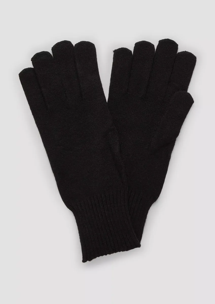 Handschuhe aus Feinstrick mit Stulpe