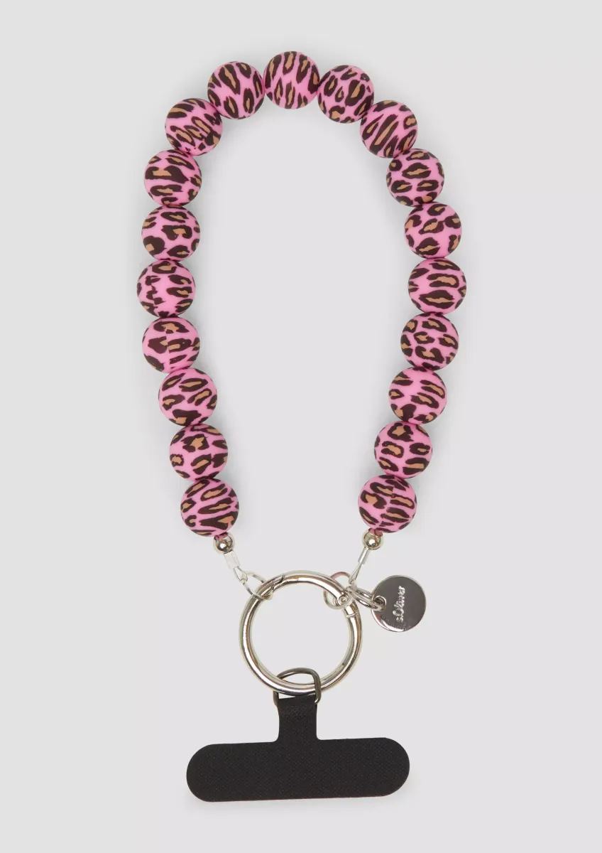 Handy-Accessoire aus Perlen mit Leo-Print