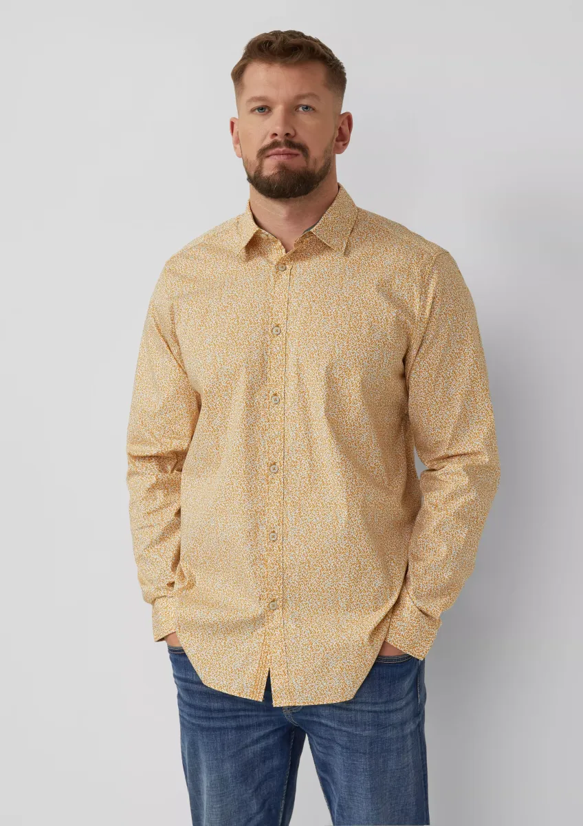 Hemd aus Baumwollstretch mit All-over-Print