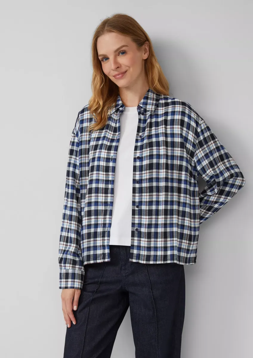 Hemdbluse im Relaxed Fit mit Raffung am Rücken