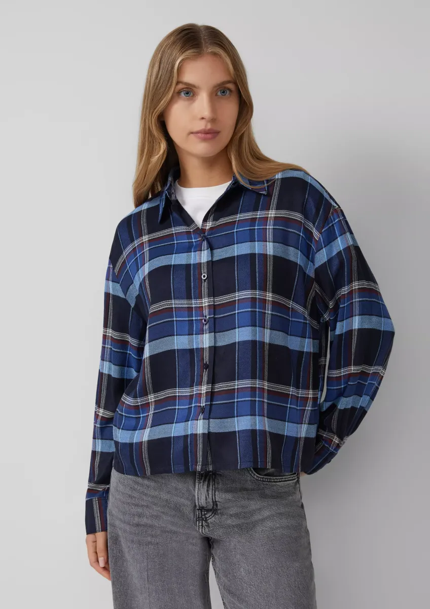 Hemdbluse im Relaxed Fit mit Raffung am Rücken