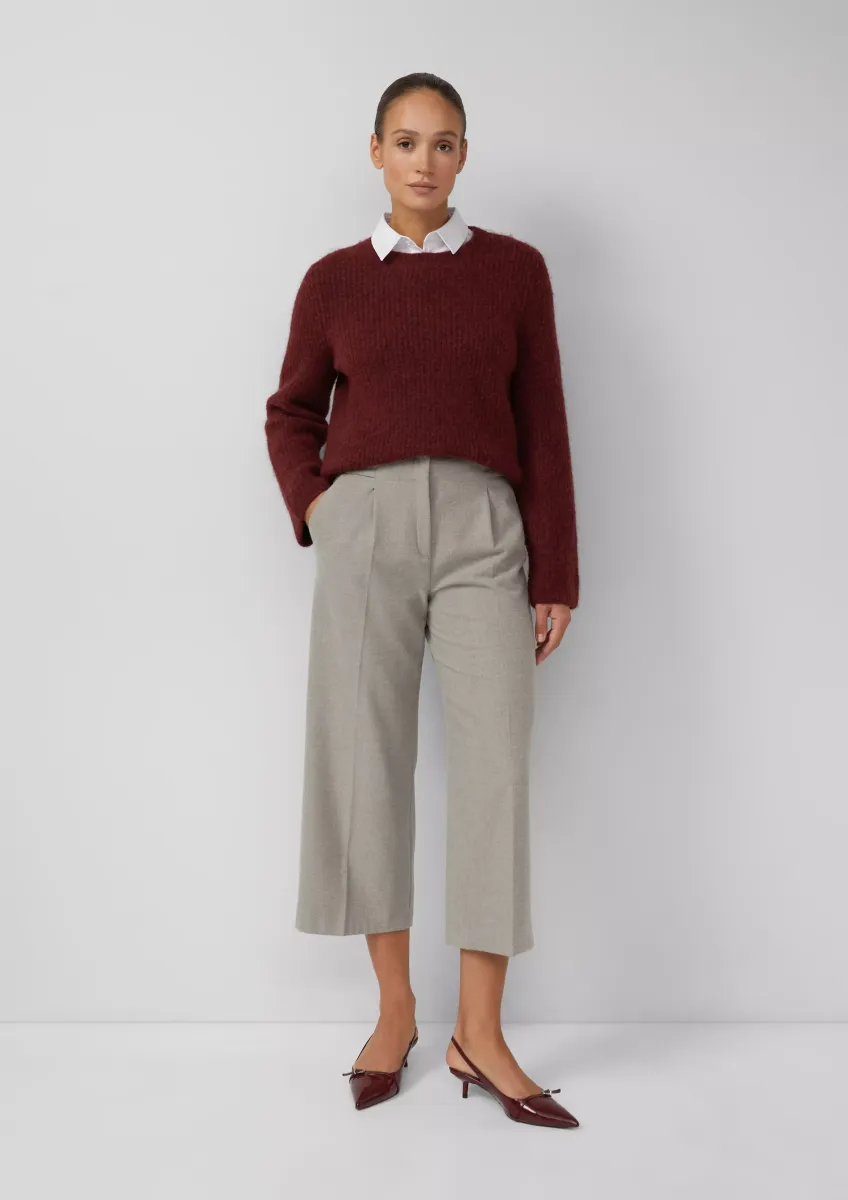 High Rise Culotte aus Flanell mit klassischer Bundfalte