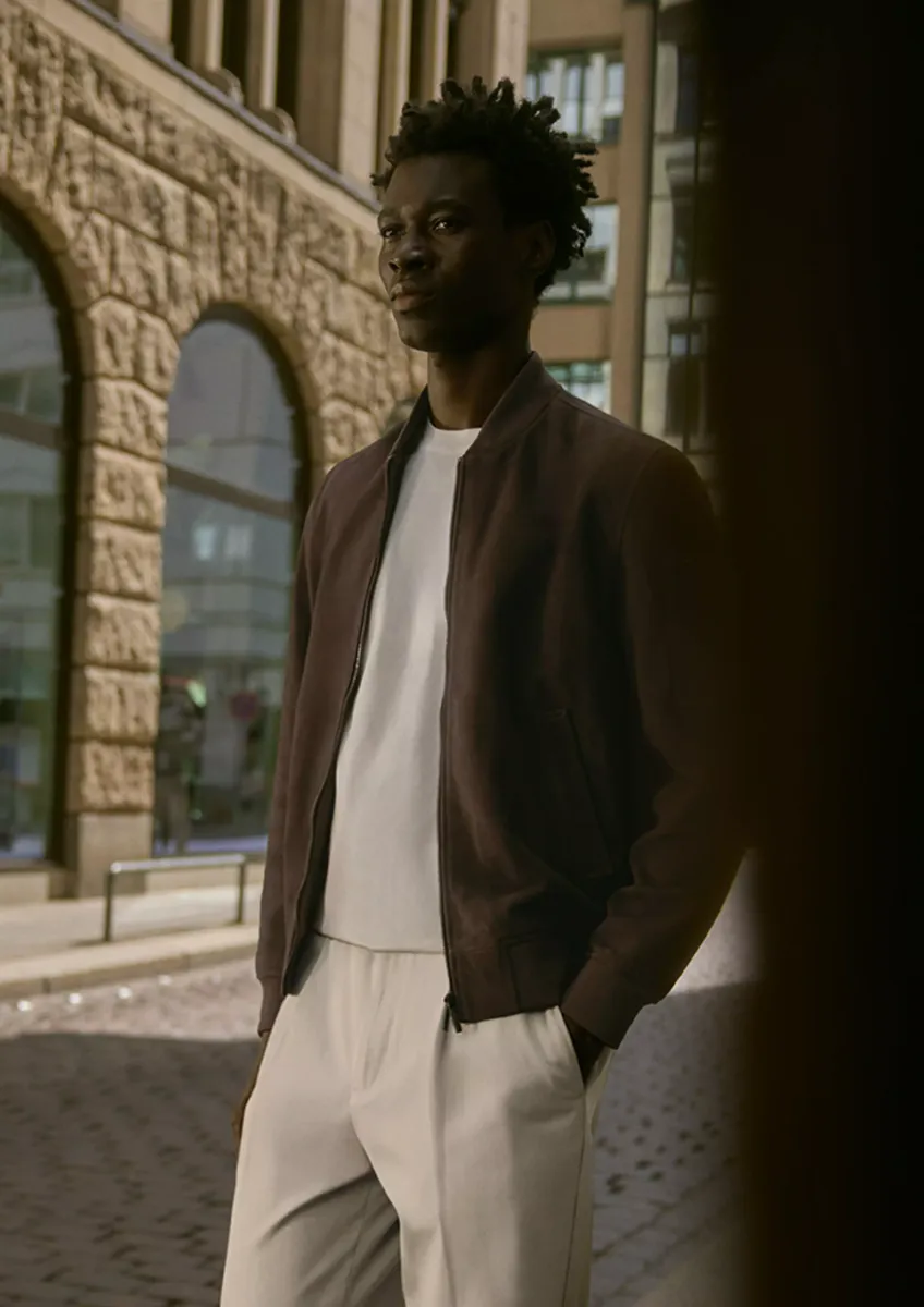 Hochwertiger Blouson aus weichem Veloursleder