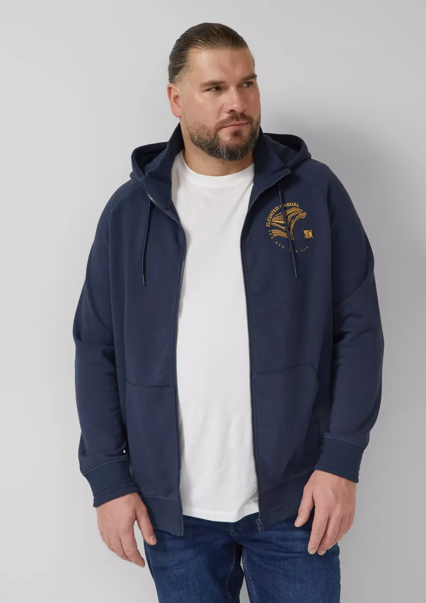 Hoodie mit Frontprint und innenliegendem Stehkragen