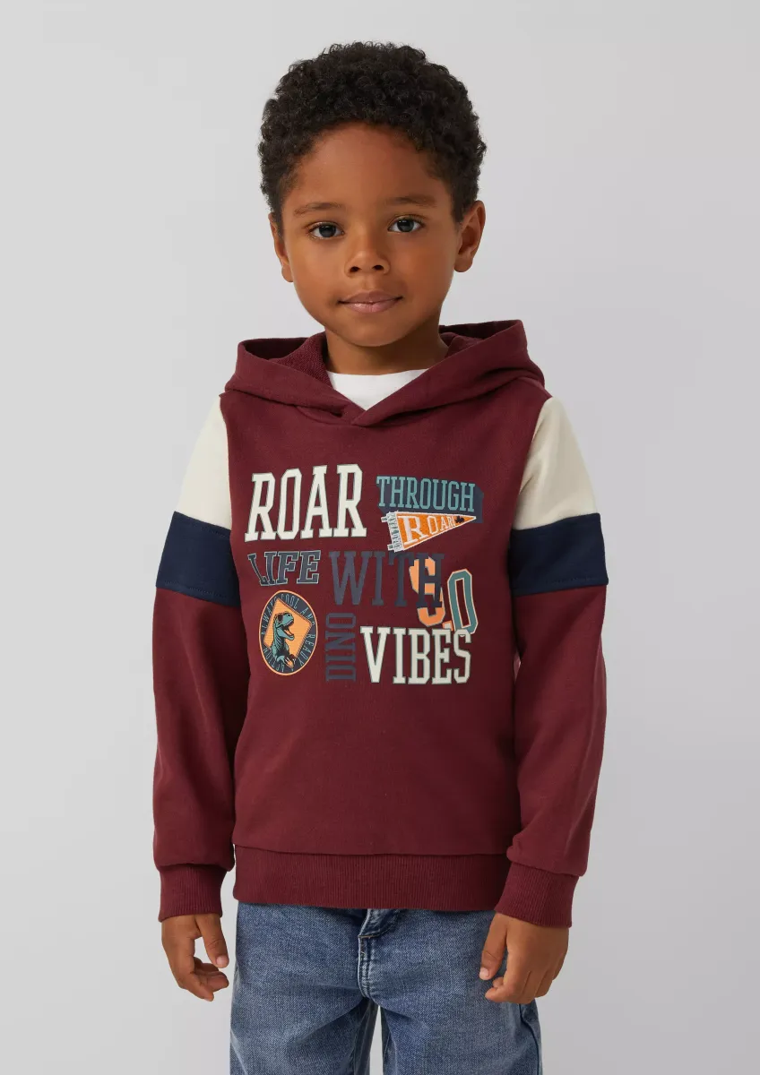 Hoodie mit Print und Kontrast-Details