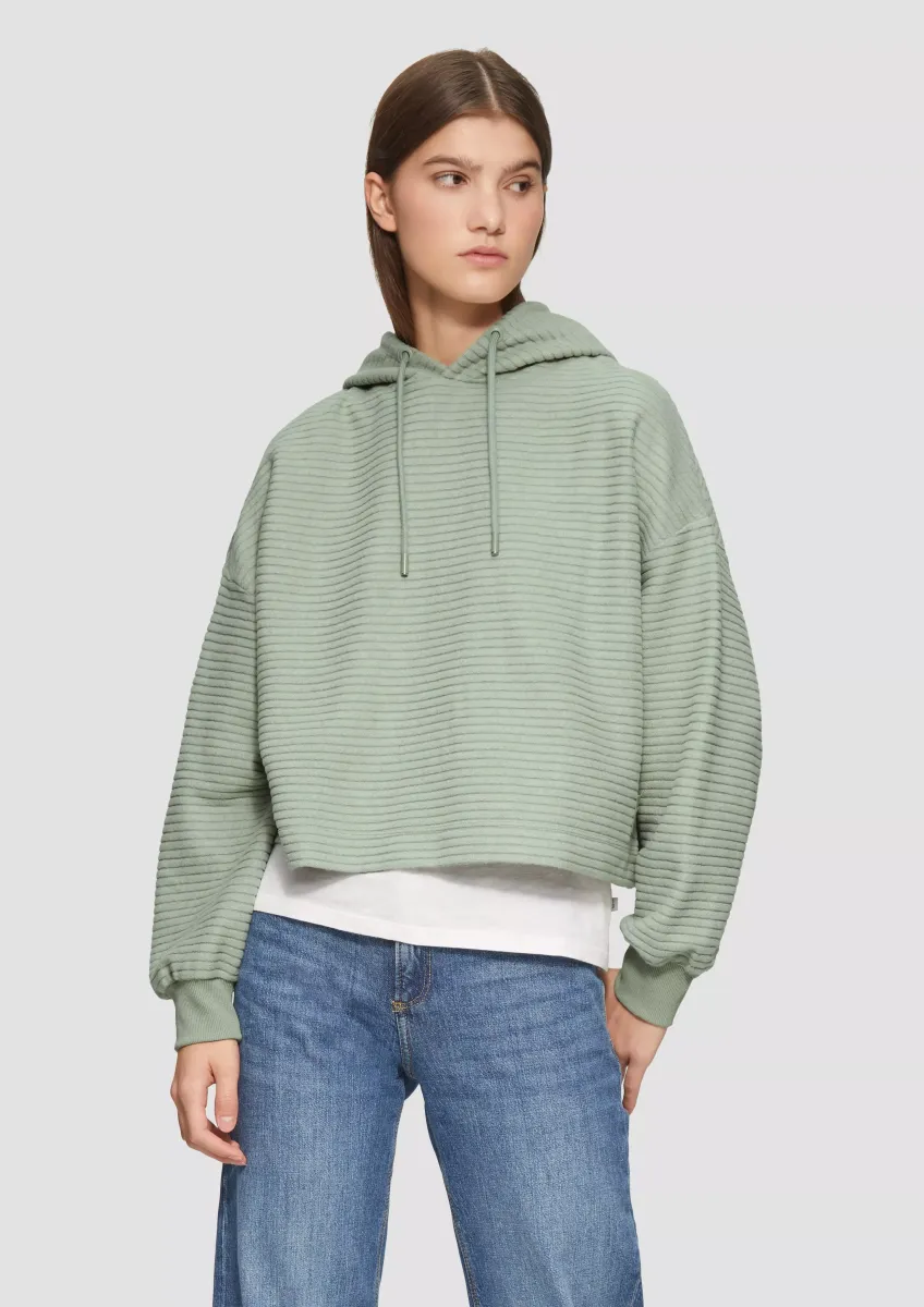 Hoodie mit Rippstruktur