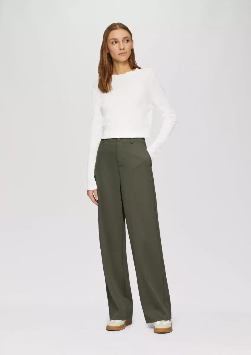 Hose aus Interlockjersey mit Twillstruktur und Wide Leg