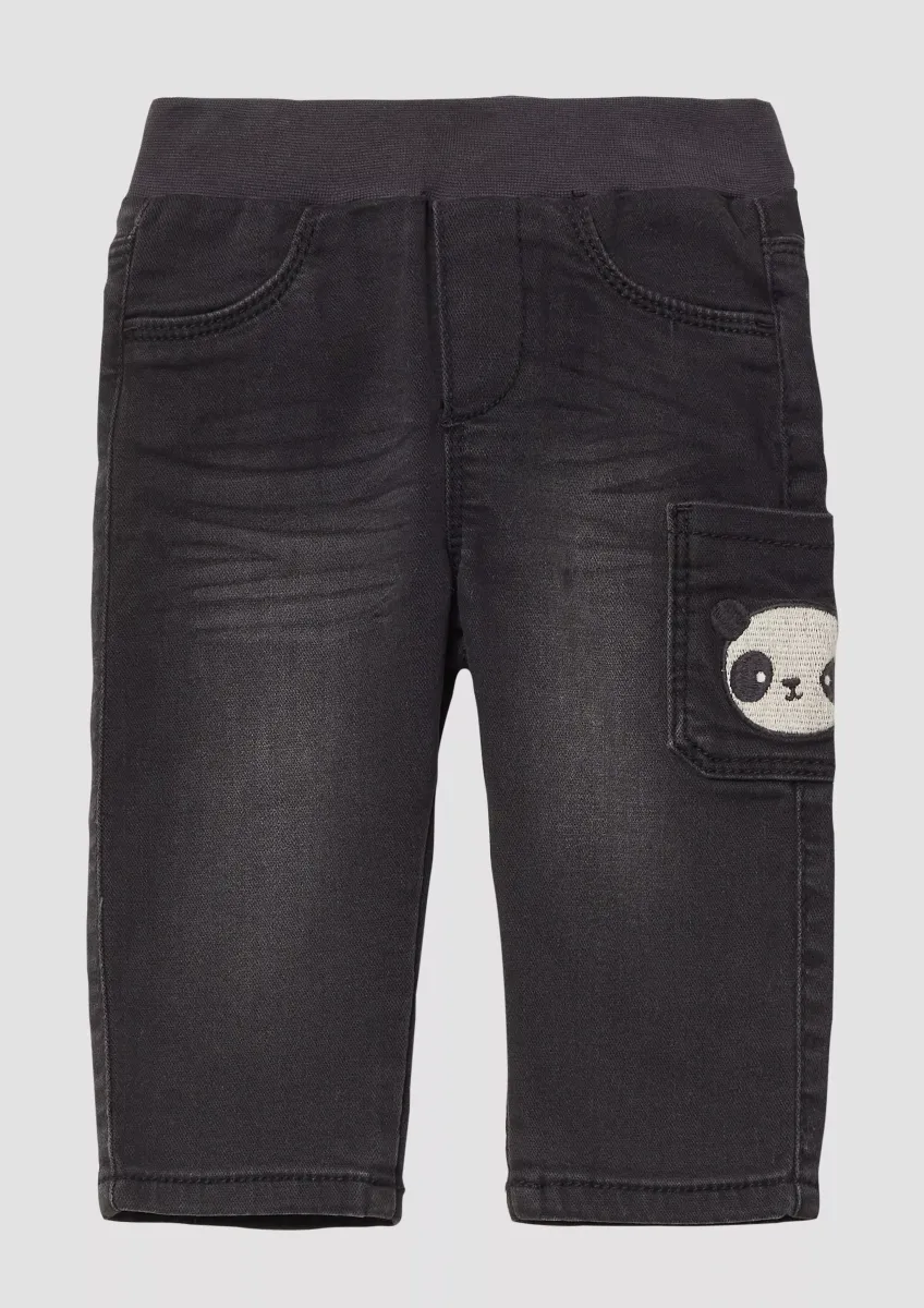 Jeanshose Regular Fit mit Stickdetail / soft & warm inside