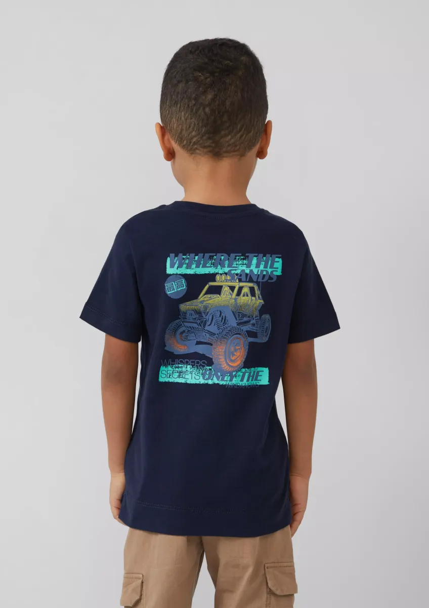 Jerseyshirt aus Baumwolle mit Front- und Rückenprint