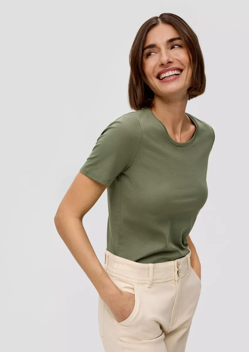 Jerseyshirt mit Rundhalsausschnitt