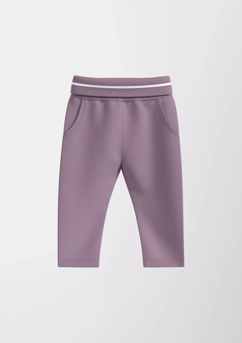 Jogginghose aus Baumwollstretch mit geripptem Elastikbund