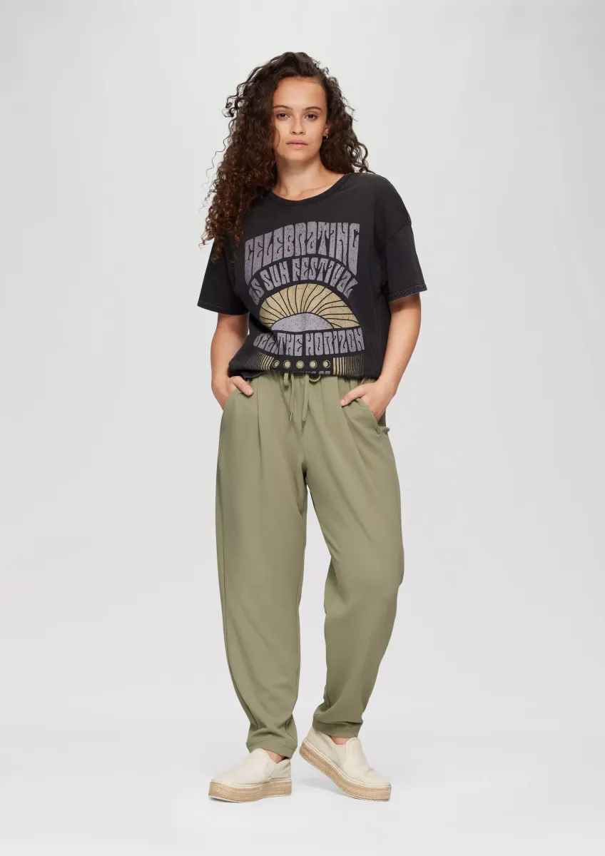 Jogpants aus Interlock-Crêpe