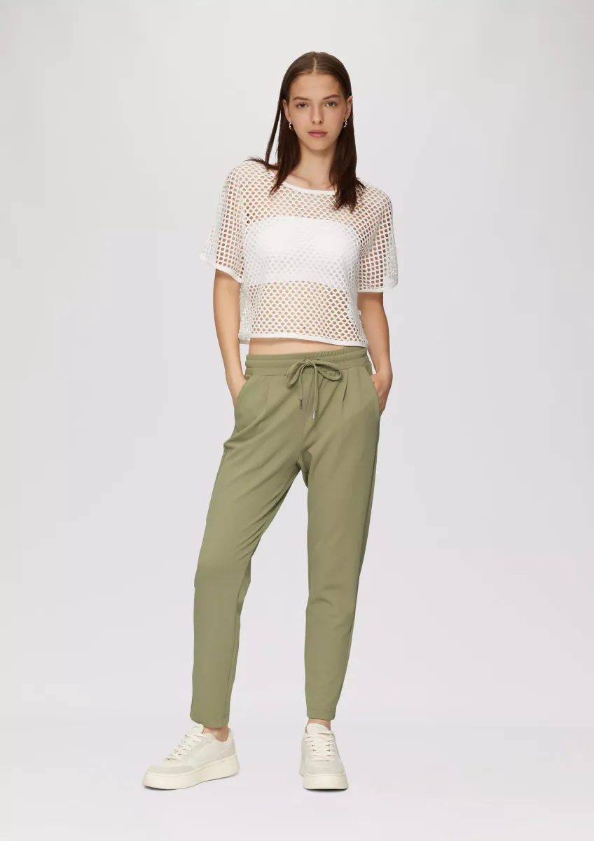 Jogpants aus Interlock-Crêpe