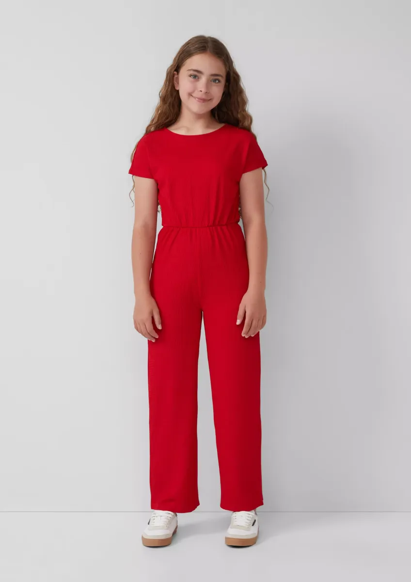 Jumpsuit mit Wide Leg mit Crêpe-Struktur