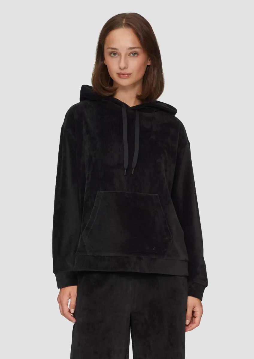 Kapuzen-Sweatshirt mit Cord-Struktur