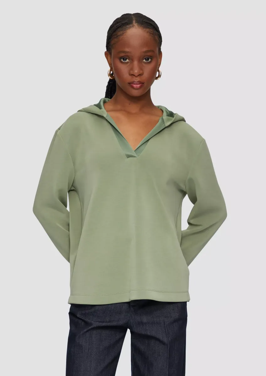 Kapuzenshirt mit Satin-Details