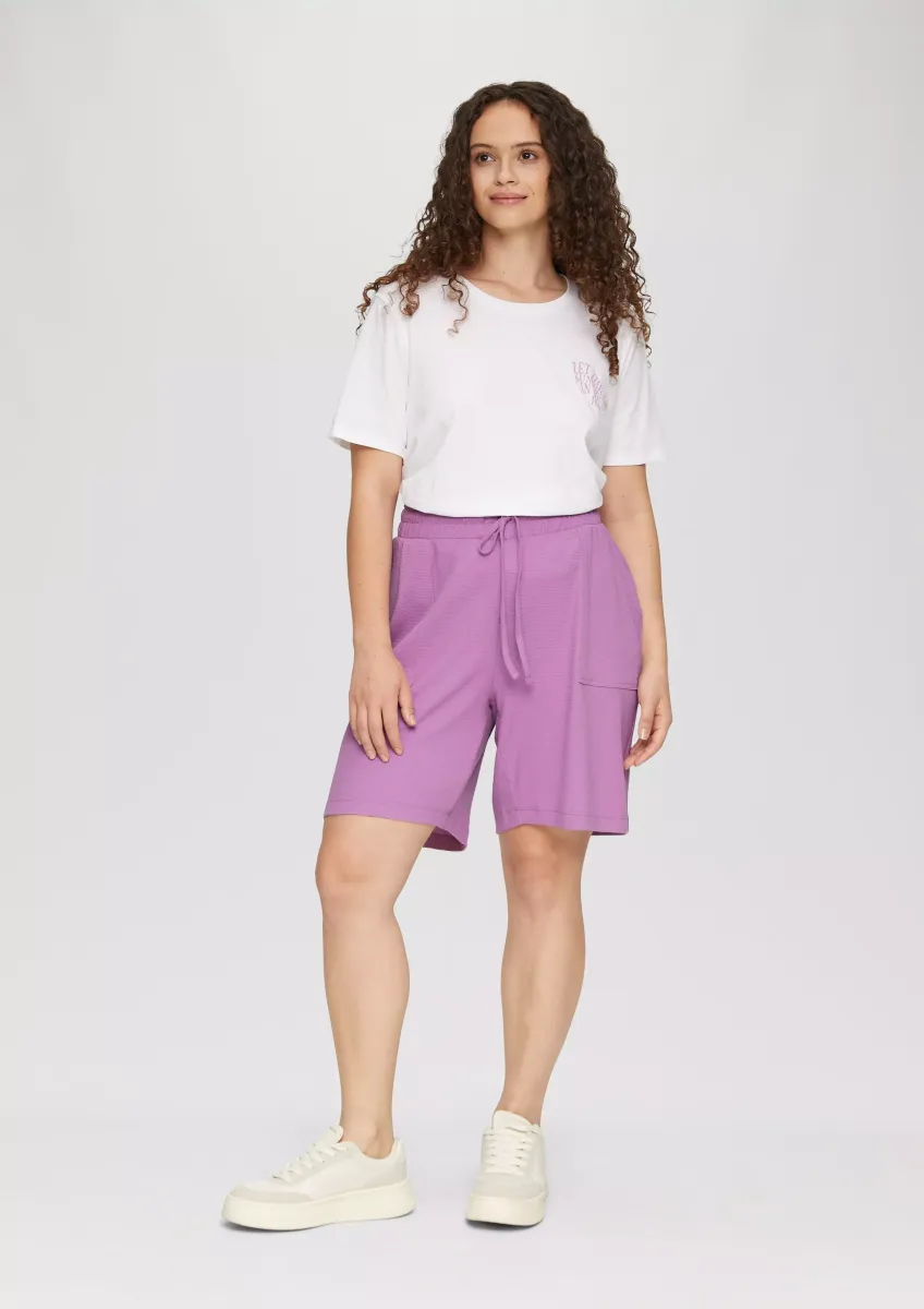 Kurze Hose mit Elastikbund und Waffelpiqué-Struktur