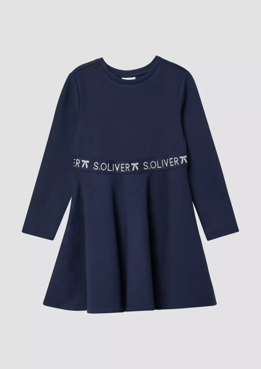 Kurzes Interlock-Kleid mit Logo-Glitzer-Tape