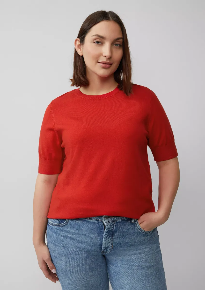 Kurzärmeliger Strickpullover aus Viskosemix