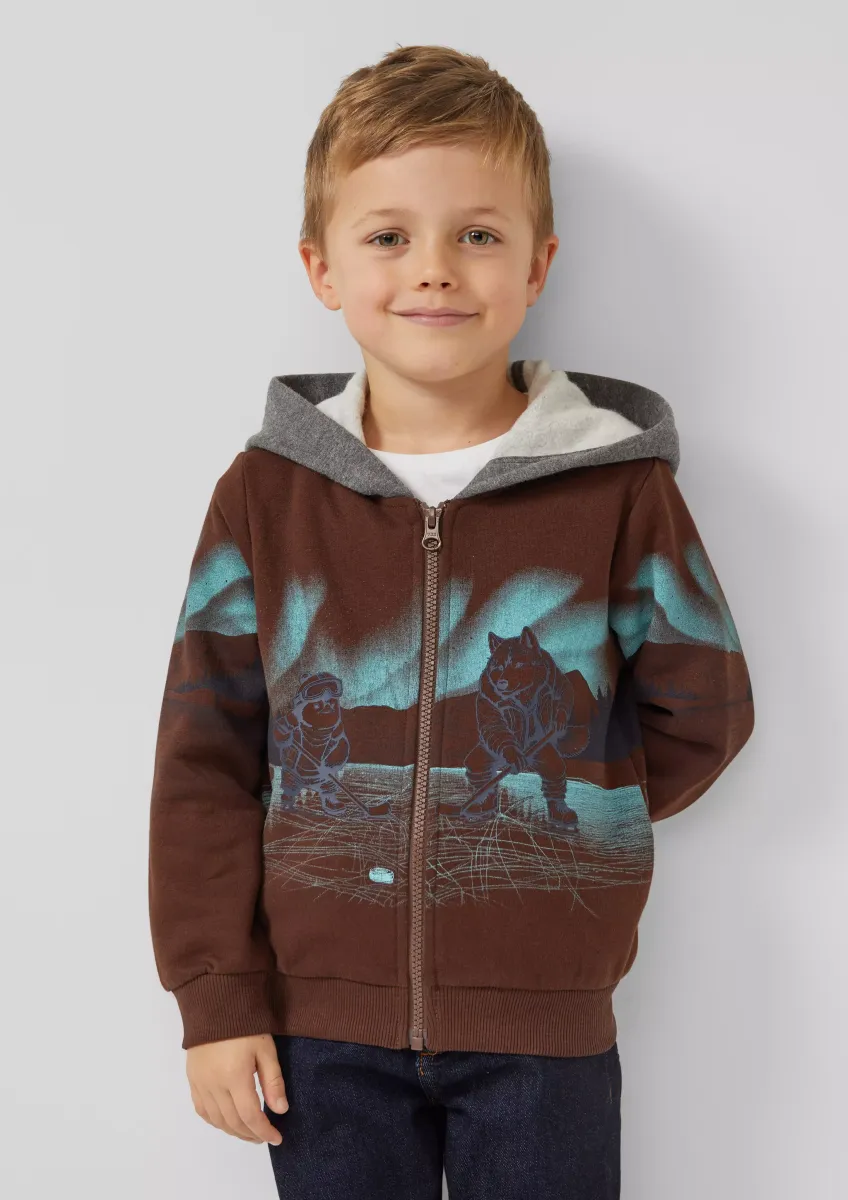 Kuschelige Kapuzen-Sweatjacke