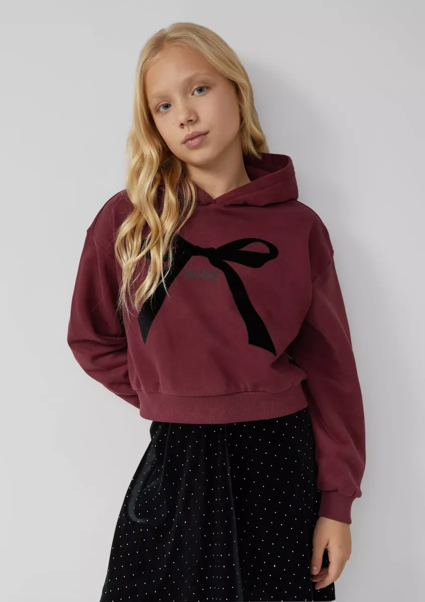 Kuscheliger cropped Oversize Hoodie mit Print