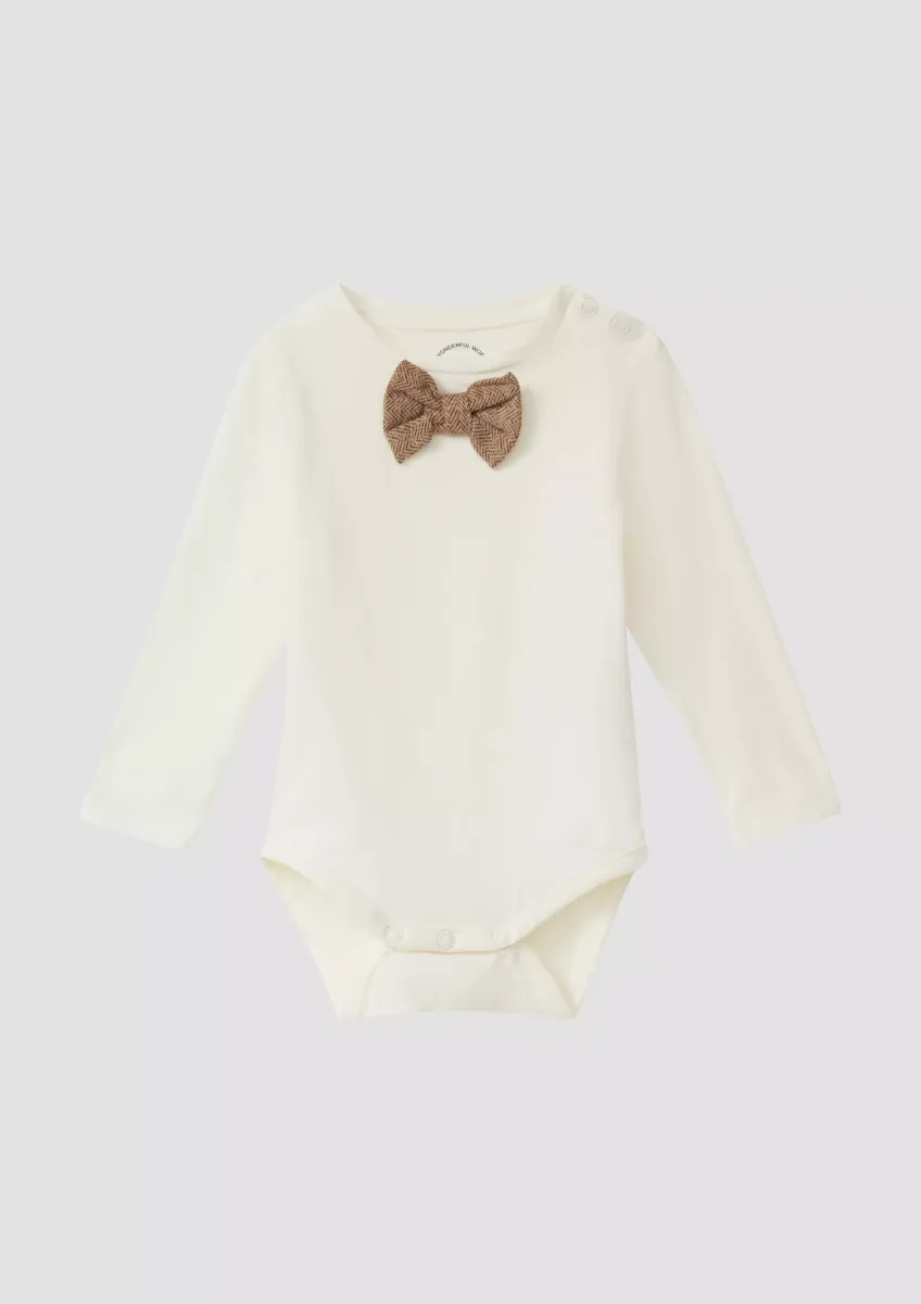 Langarmbody mit Druckknöpfen und Fliege