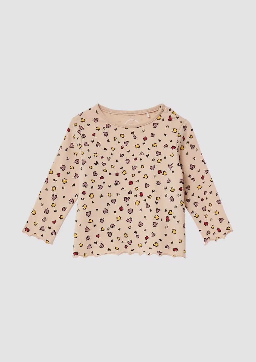Langarmshirt mit All-over-Print und Rollsaum