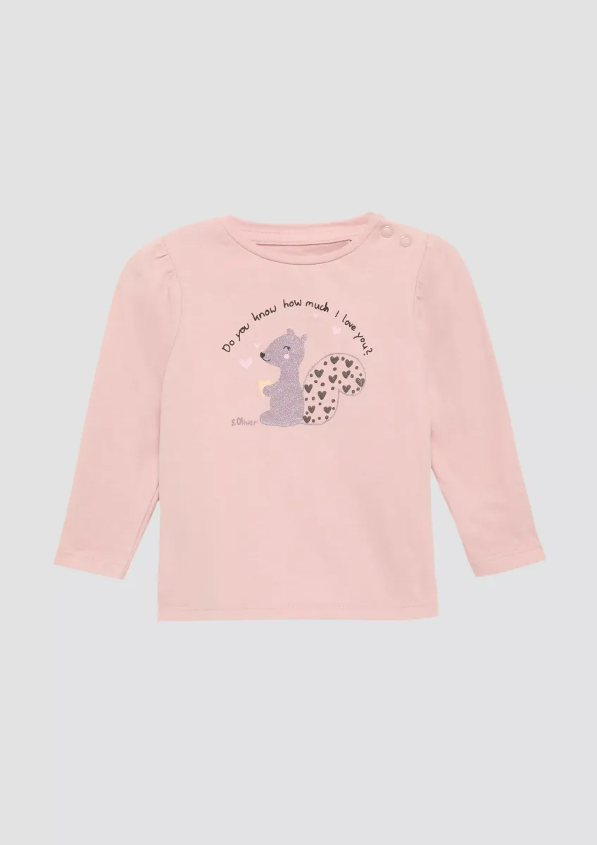 Langarmshirt mit Glitzer-Print