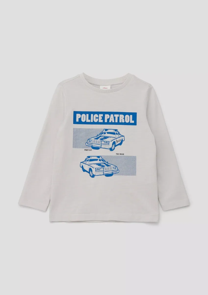 Langarmshirt mit gummiertem Frontprint