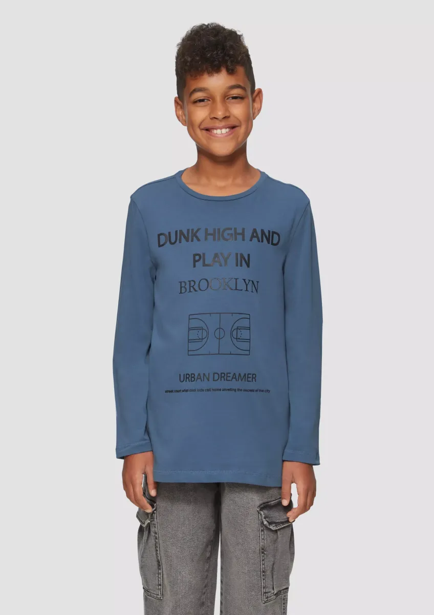 Langarmshirt mit gummiertem Frontprint