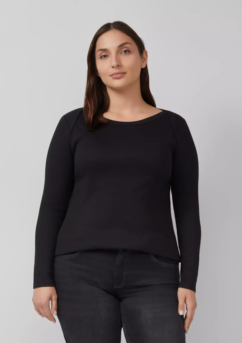 Langarmshirt mit U-Boot-Ausschnitt