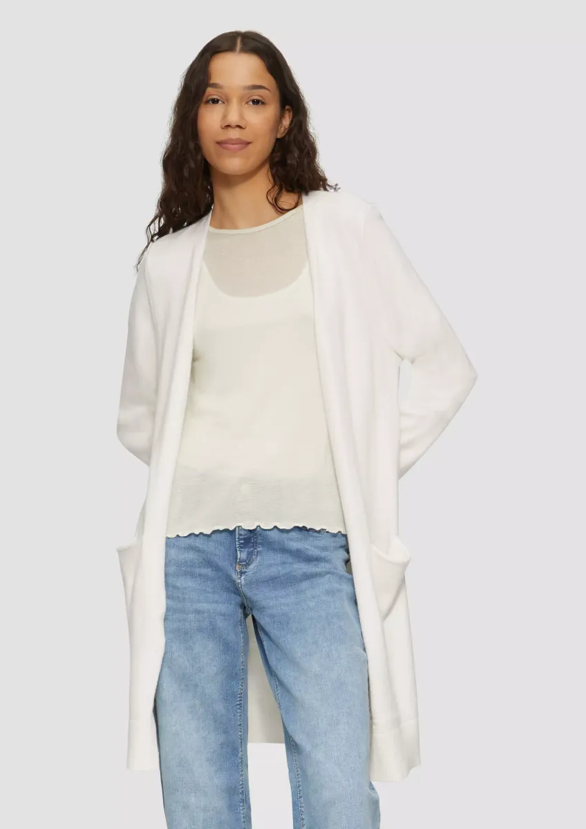 Lange Strickjacke aus Viskosemix