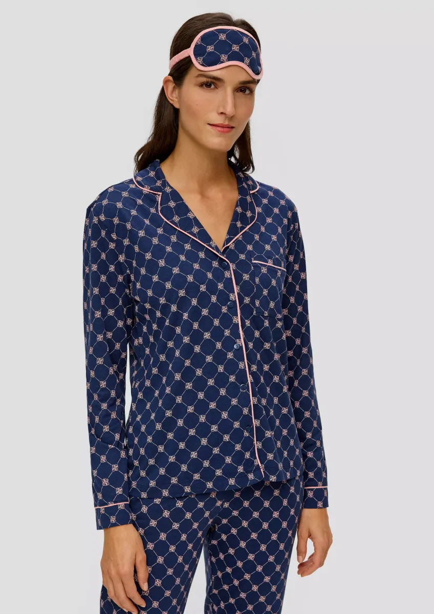 Langes Pyjama-Set mit Schlafmaske
